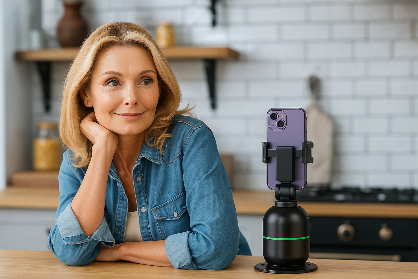 Smart 360° Cam Track– Trípode Inteligente Selfie Stick 360° con Seguimiento Facial Control por Gestos, Rotación Automática y Soporte para Móvil
